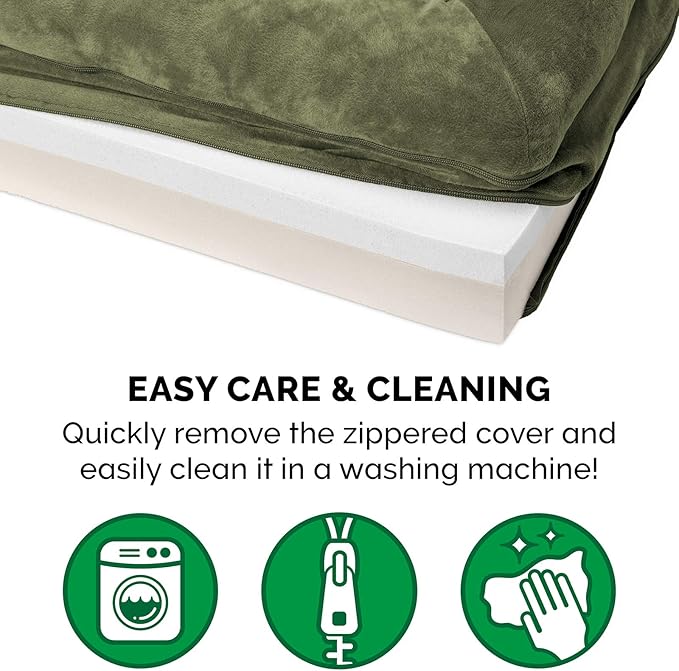 Furhaven Memory Foam Dog Bed for Large Dogs w/ Removable Bolsters & Washable Cover 95 lbs