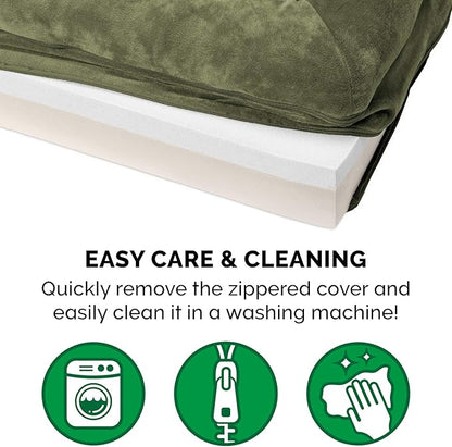 Furhaven Memory Foam Dog Bed for Large Dogs w/ Removable Bolsters & Washable Cover 95 lbs
