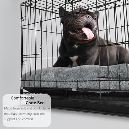 Small Dog Bed for Crate Washable Extra Soft 24 inch Dog Crate Bed with Anti-Slip Bottom Puppy Sleeping Pad for Small Breeds Dogs up to 25 lbs 24" x 18",Dark Grey