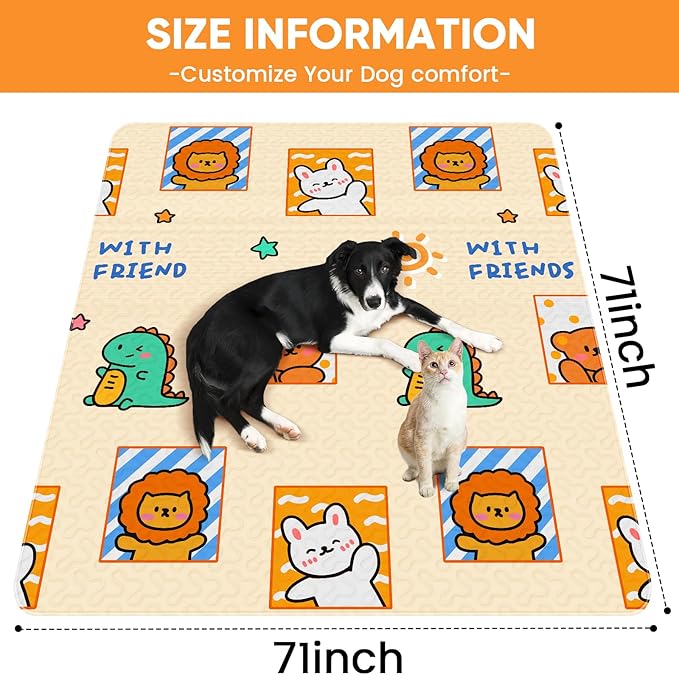PJYucien Reusable Pee Pads for Dogs 71" x 71" Washable