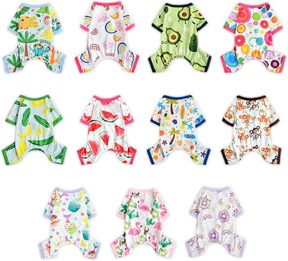 Dog Pajamas Pjs Spring Summer Dog Clothes for Small Dogs Girl - Boy - Medium Size Dogs, Soft Stretchy Puppy Clothes Doggie Onesies Cat Pet Jammies Outfit (Cute Monkey, XX-Large)