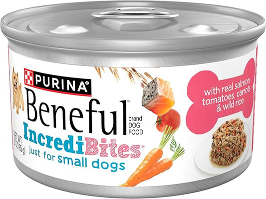 Purina Beneful Small Breed Wet Dog Food with Gravy, IncrediBites with Real Salmon - (Pack of 12) 3 oz. Cans