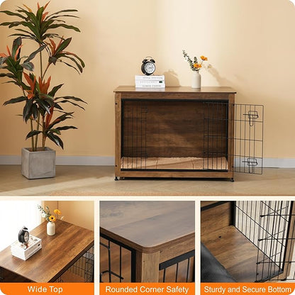 DWANTON Dog Crate Furniture with Cushion 38.5" L,