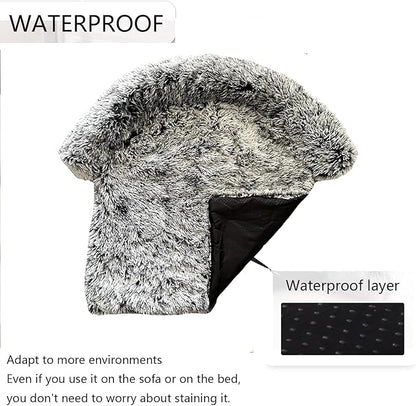 Calming Dogs/Cats Bed Fluffy Plush Dogs/Cats Mat for Furniture Protector with Waterproof Lining