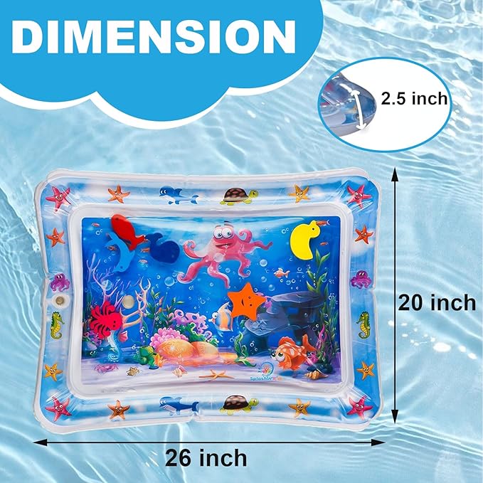 Cat Water Mat, Water Sensory Play Mat for Cats, Thickened Water Cat Mat, Pet Interactive Toys for Cats Dogs Indoor (Square)