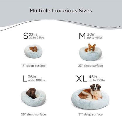 Best Friends by Sheri The Original Calming Donut Cat and Dog Bed in Shag Fur Denim 23"