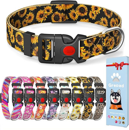Cute Floral Dog Collar for Small Medium Large Dogs 1,L