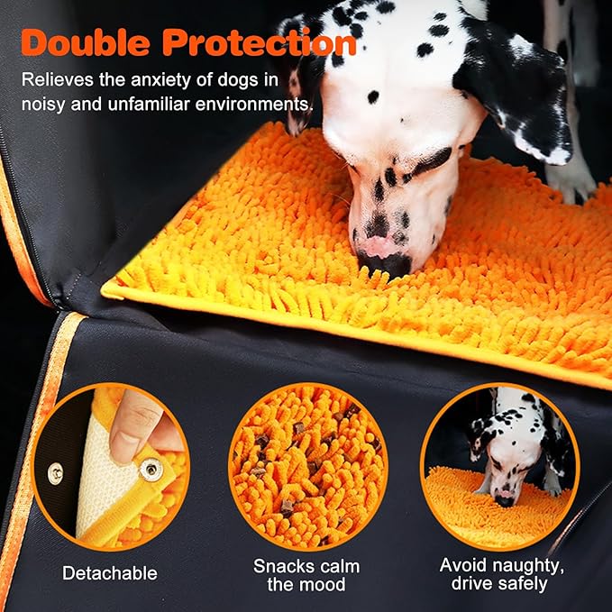 Dog Car Seat Cover with Snuffle Mat