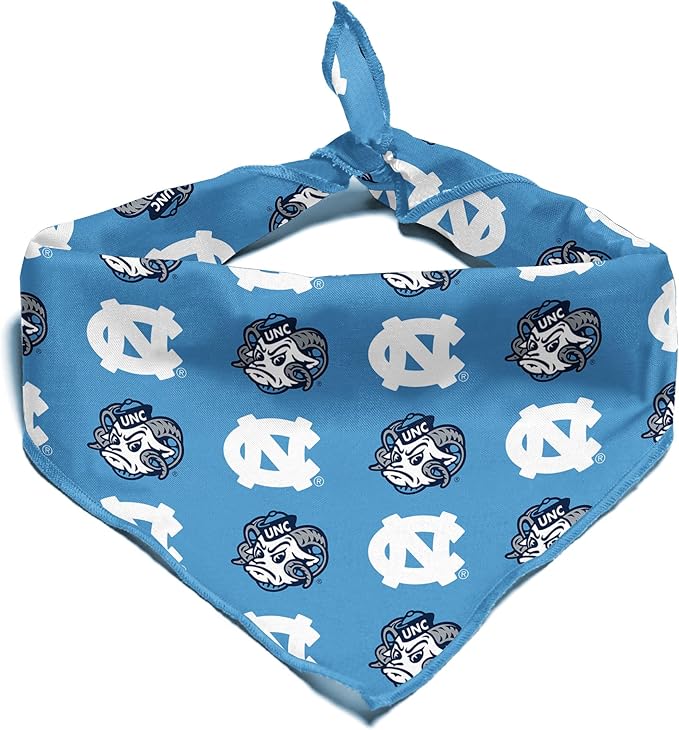 NCAA Officially Licensed Bandana for Dogs and Cats | Fits Pets Great Gift Idea | Easy-to-Tie (Small, UNC Tar Heels)