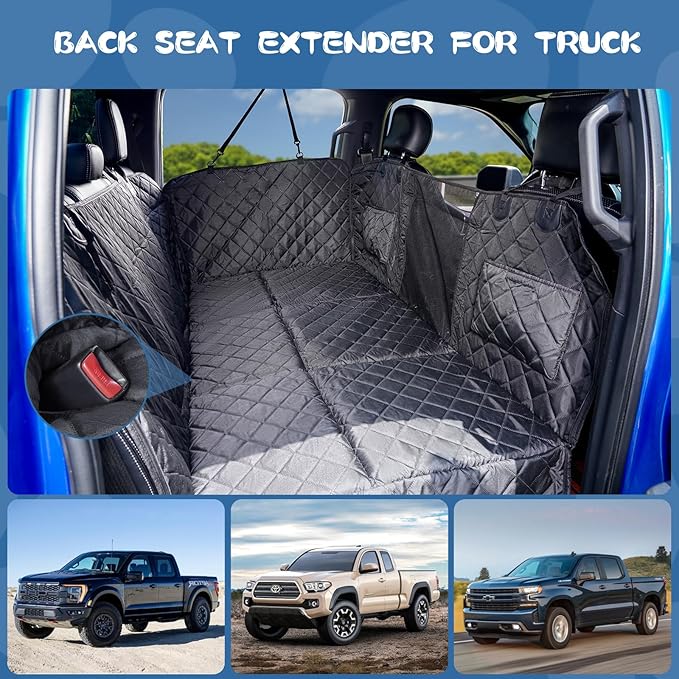 Dog Seat Cover and Bed for Trucks 400lbs, Large F150, RAM1500,