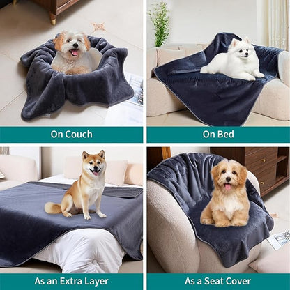 Waterproof Dog Blankets for Large Dogs Washable Super Soft Warm Fluffy Facecloth Sofa Car Bed Protector, Urine Proof Washable Outdoor Pet Blanket for Puppy Large Dogs & Cats 60 * 50