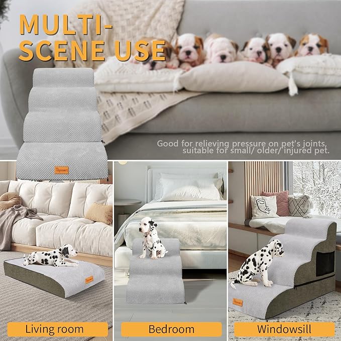 Topmart High Density Foam Dog Steps 4 Tiers