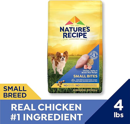 Nature′s Recipe Small Bites Chicken, Barley & Brown Rice Recipe Dry Dog Food, 4 lb. Bag