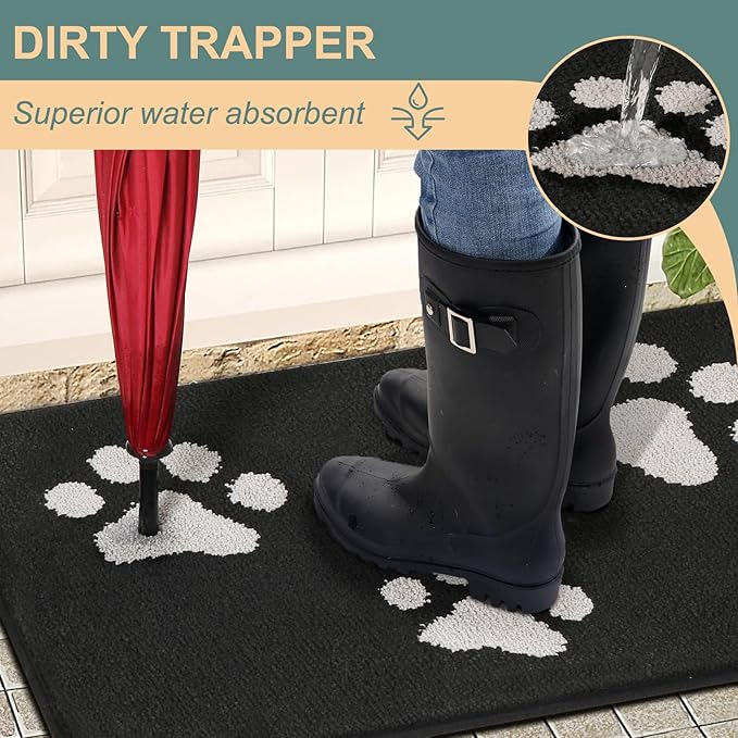 Mibao Door Mat Indoor 31.5" x 19.5", Black