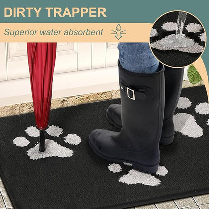 Mibao Door Mat Indoor 31.5" x 19.5", Black