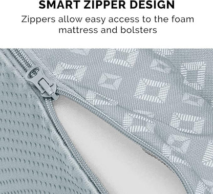 Furhaven Cozy Memory Foam Dog Bed for Medium/Small Dogs w/ Removable Bolsters & Washable Cover 35 lbs