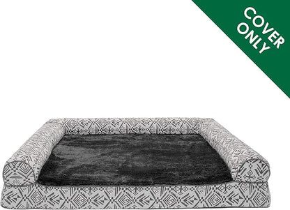Furhaven Replacement Dog Bed Cover Plush & Southwest Kilim Décor Sofa-Style