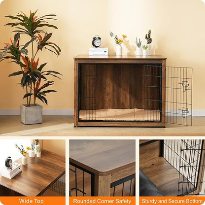DWANTON Dog Crate Furniture with Cushion 43.3" L,