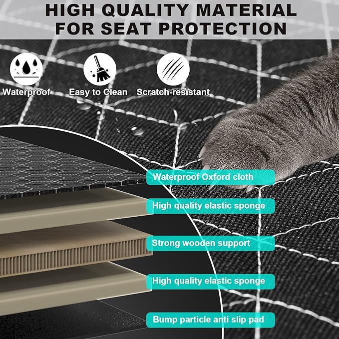 Back Seat Extender for Dogs Dog Seat Cover for Back Seat