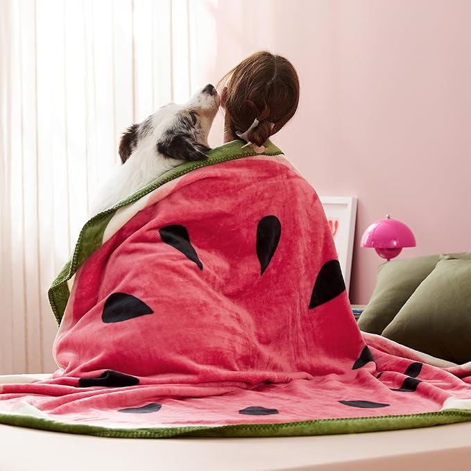 Lesure Dog Blankets for Large Dogs 350GSM Flannel 50"x50", Red