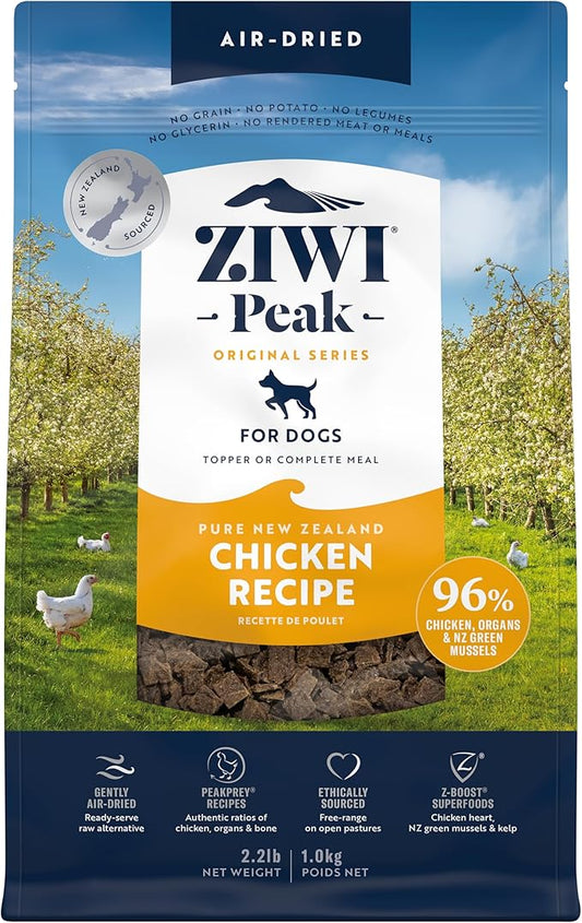 ZIWI Peak Air-Dried Dog Food – Chicken - All Natural, High Protein, Grain Free, Limited Ingredient w/ Superfoods (35.2oz)