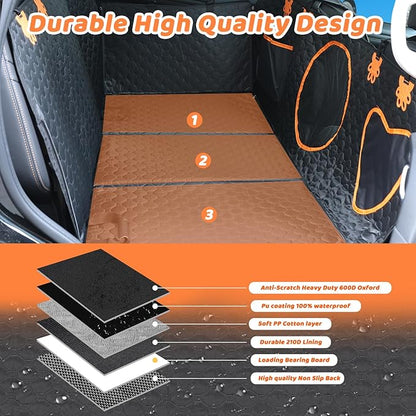 Back Seat Extender for Dogs 600D Anti-Scracth ,100%Waterproof Dog