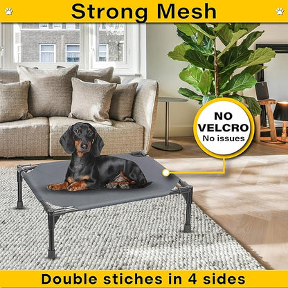 Elevated Dog Bed Raised Dog Bed Cot Bed Small Medium Large Dogs Outdoor Cooling Dog Bed Pet Cat Bed Breathable Mesh Washable (Medium 32''L x 25''W)
