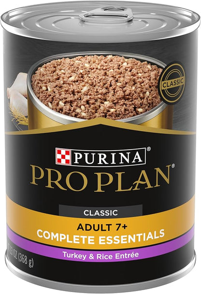 Purina Pro Plan High Protein Wet Dog Food for Senior Dogs, Adult 7+ Wet Dog Food, Turkey and Rice Entree - (Pack of 12) 13 oz. Cans