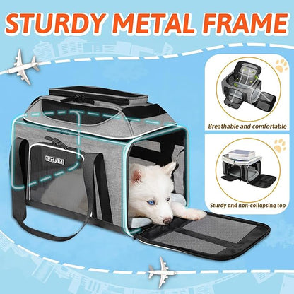 Petskd Top-Expandable Pet Carrier 17x12x8.5 Inches JetBlue Frontier Spirit Airline Approved