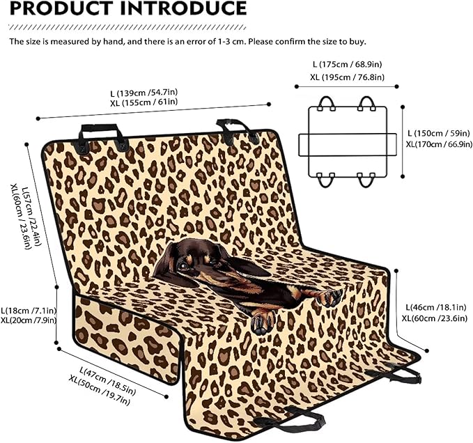 AFPANQZ Leopard Dachshund Car Dog Cat Seat Cover