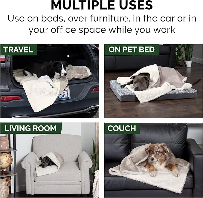 Furhaven Waterproof & Self-Warming Throw Blanket for Dogs & Indoor Cats