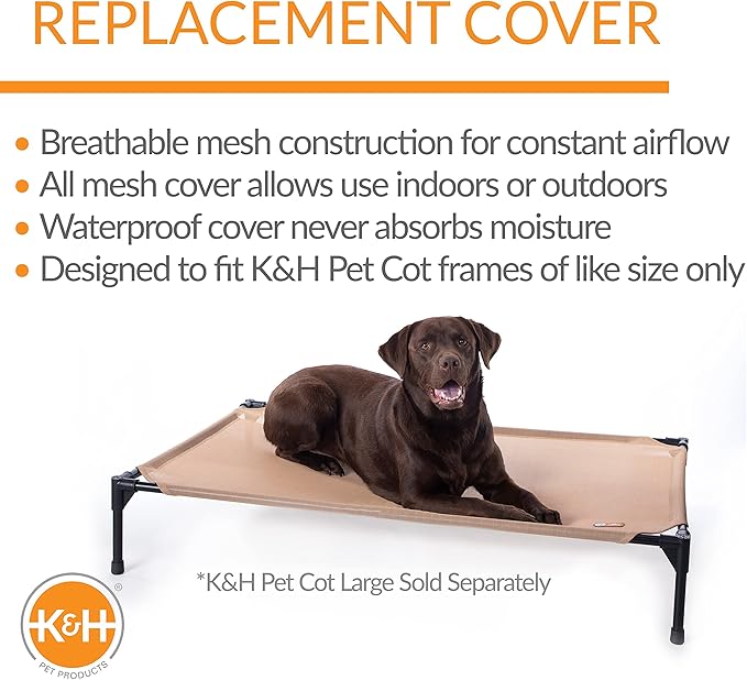 K&H Pet Products Elevated Cooling Outdoor Dog Bed 42 X 30 Inches