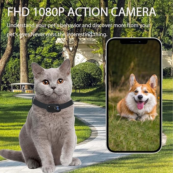 Updated Cat Camera Collar with 16GB SD Card 1080P Dog