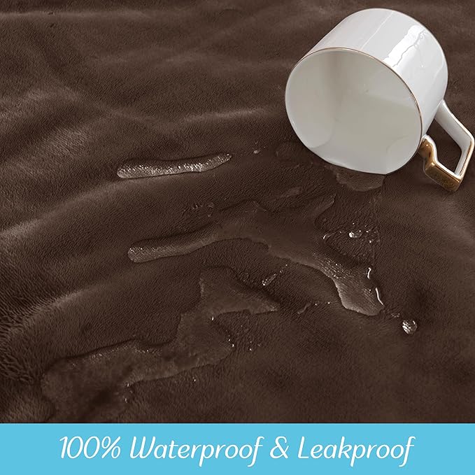 NICETOWN Waterproof Dog Blanket 24" × 32", Brown