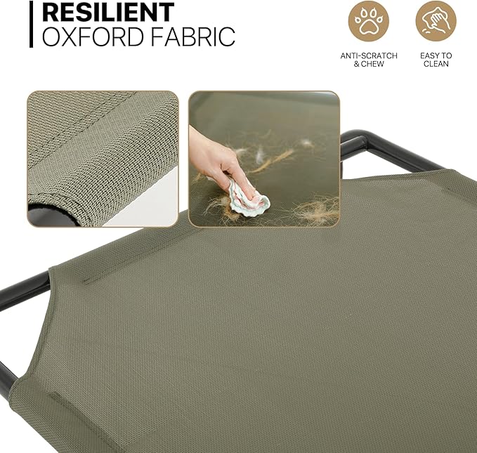 MoNiBloom Elevated Dog Bed Cooling Raised Ped Bed Portable Dog Cot for Camping or Beach 42 Inches