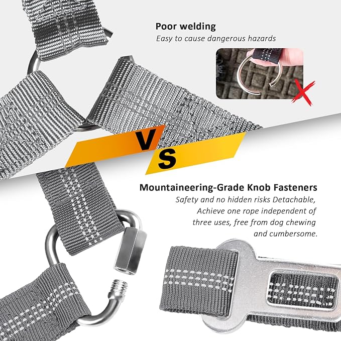 Removable Dog Seat Belts Harness for Car 3 in 1 Pet 2PCS and