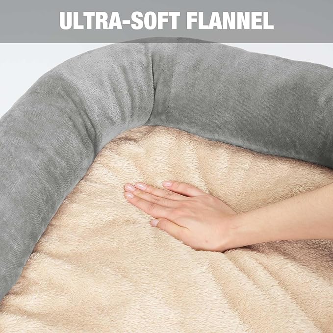 Veehoo XL Dog Bed for Large Dogs 4-Sides Bolster