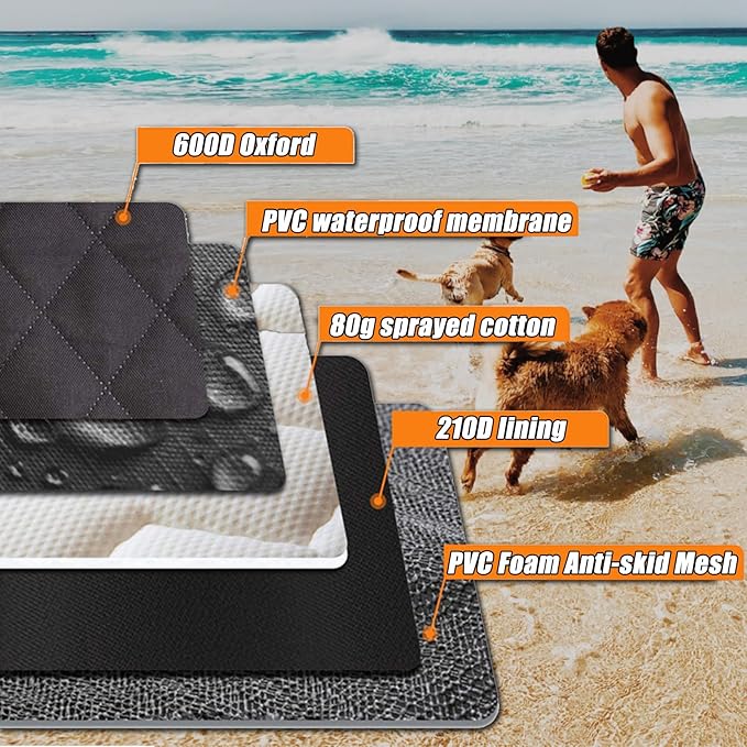 Dog Car Seat Cover 100% Waterproof 59" W 65" L,Grey