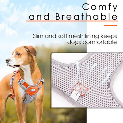 ThinkPet No Pull Harness Breathable Sport Harness with Handle-Dog Harnesses Reflective Adjustable for Medium Large Dogs