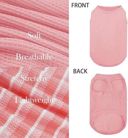 XPUDAC 4 Pack Dog Clothes Waffle Dog Shirts for Small Dogs Breathable Stretchy Dog Tank Top Vest Lightweight Cat Shirt Purple-2XL