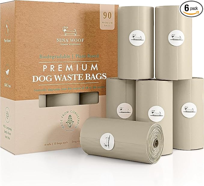 100% Certified Home Compostable and Biodegradable Dog Poop Bags D6400 & 13432 Compliant 90 Bags 6 x