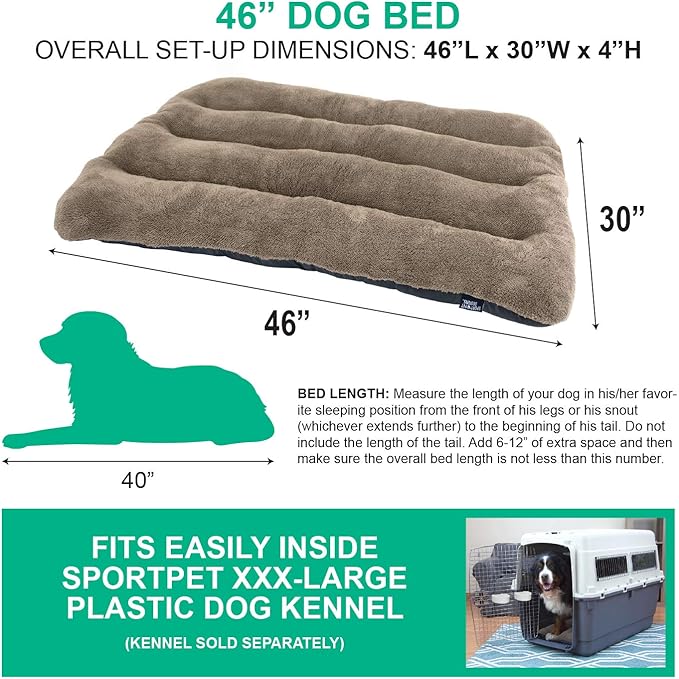 SportPet Designs Waterproof Pet Bed Fits Plastic Kennel 46 inch, (CM-0396-CS01)