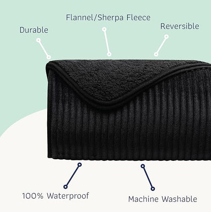 Premium Soft Dog/Cat Waterproof Blanket – Soft Sherpa Fleece Striped-50x30)