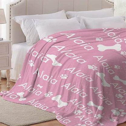 Personalized Dog Blankets Dog Paw Print Blanket Puppy Blanket 120"x90" for