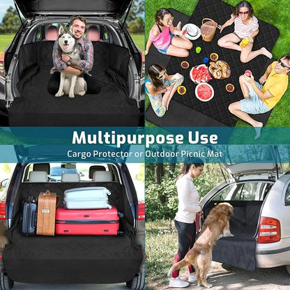 Veckle SUV Cargo Liner for Dogs Water Resistant Dog Trunk Cover with Side Flaps Nonslip Pet Cover