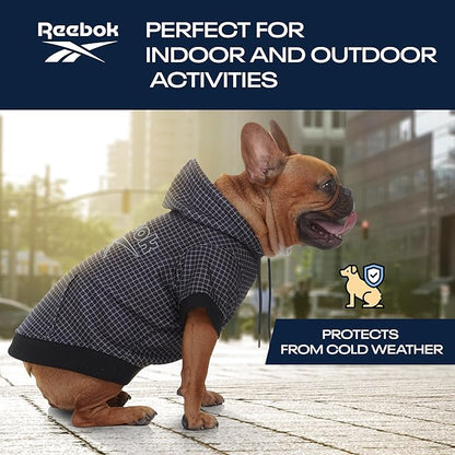 Reebok Dog Hoodie – Fleece Dog Sweater with Leash Hole