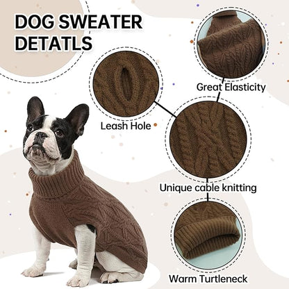 BRKURLEG Turtleneck Dog Sweaters