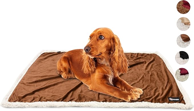 Puppy Blanket, Super Soft Sherpa Dog Blankets and Throws Cat Fleece Sleeping Mat for Pet Small Animals 45x30 Brown