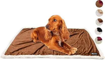 Puppy Blanket, Super Soft Sherpa Dog Blankets and Throws Cat Fleece Sleeping Mat for Pet Small Animals 45x30 Brown