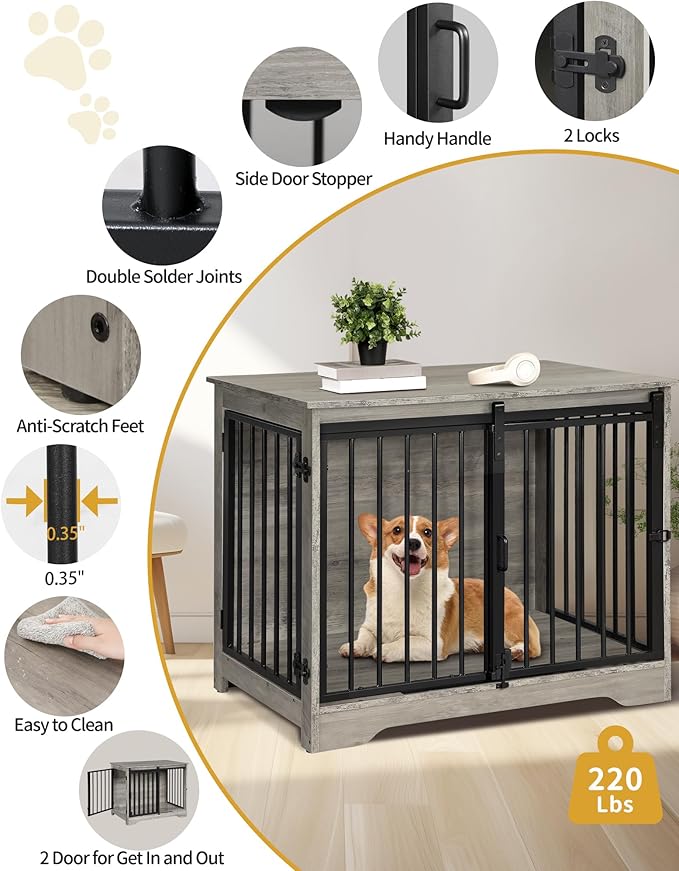 Dog Crate Furniture 32" Double